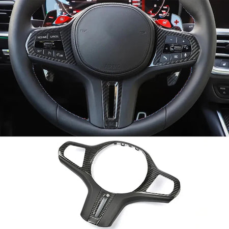 Carbon Fiber Steering Wheel Trim for G Chassis BMW 2 3 4 5 7 8 Series M2 M3 M4 M5 M8 X3M X4M X5M X6M