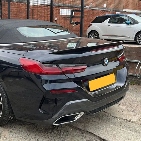 BMW 8 Series G14 / M8 F91 Convertible Pre-Preg Dry Carbon Fibre V Style Rear Spoiler Sooqoo (2018+)