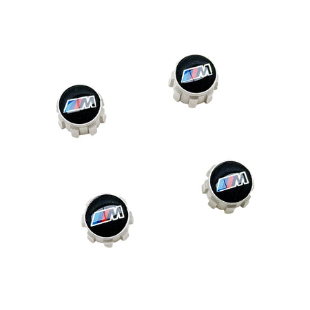 Genuine BMW M Performance M Logo Wheel Tyre Air Valve Caps Dust Covers 36105B5C8E5 (Set of 4)
