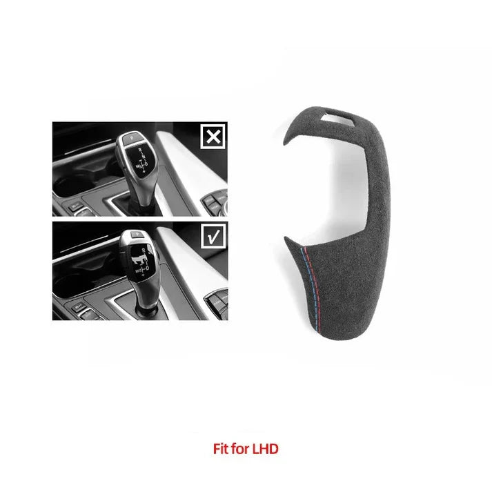 ALCANTARA / CARBON FIBER LEATHER GEAR SHIFTER INTERIOR TRIM FOR F30 / F32 / F34 / F36 BMW 3 / 4 SERIES