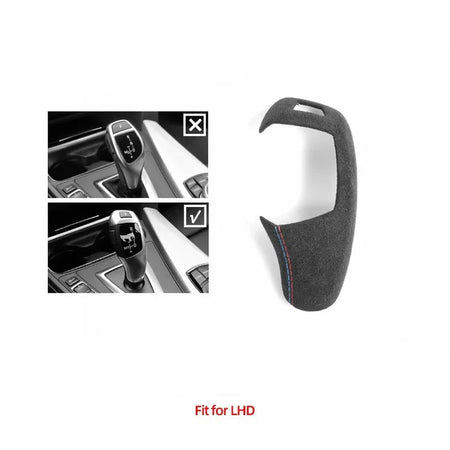 ALCANTARA / CARBON FIBER LEATHER GEAR SHIFTER INTERIOR TRIM FOR F30 / F32 / F34 / F36 BMW 3 / 4 SERIES