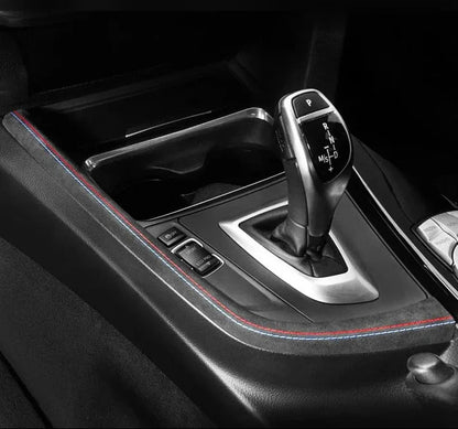 ALCANTARA / CARBON FIBER LEATHER CENTER CONSOLE INTERIOR TRIM FOR F30 / F32 / F34 / F36 BMW 3 / 4 SERIES