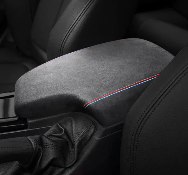 Alcantara / Carbon Fiber Leather Armrest Interior Trim for F30 / F32 / F34 / F36 BMW 3 / 4 Series