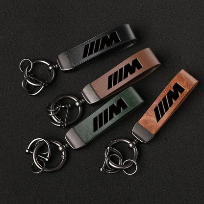 LEATHER M KEYCHAIN FOR E90 / E92 / F22 / F30 / F32 / F10 / G20 / G22 / G42 BMW 2 / 3 / 4 / 5 / 6 / 7 / 8 SERIES