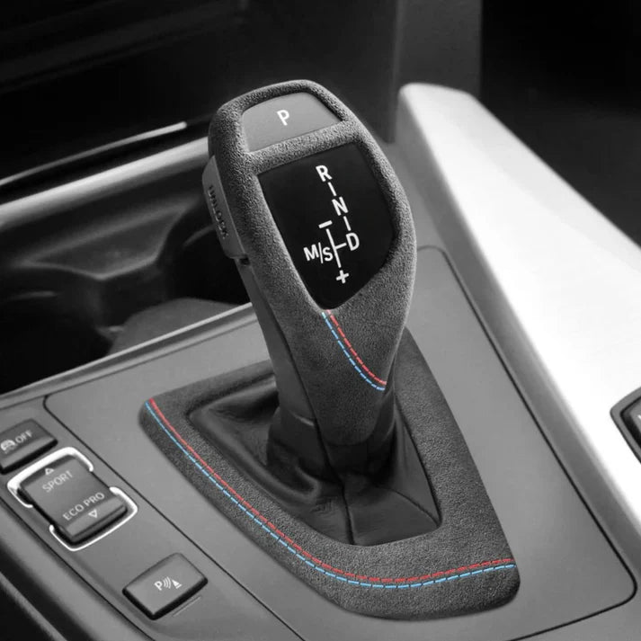 ALCANTARA / CARBON FIBER LEATHER GEAR SHIFTER INTERIOR TRIM FOR F30 / F32 / F34 / F36 BMW 3 / 4 SERIES