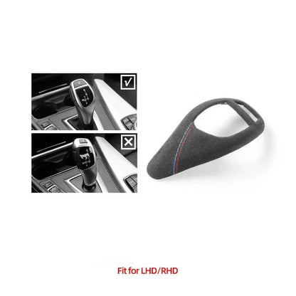 ALCANTARA / CARBON FIBER LEATHER GEAR SHIFTER INTERIOR TRIM FOR F30 / F32 / F34 / F36 BMW 3 / 4 SERIES