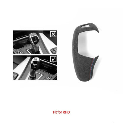ALCANTARA / CARBON FIBER LEATHER GEAR SHIFTER INTERIOR TRIM FOR F30 / F32 / F34 / F36 BMW 3 / 4 SERIES