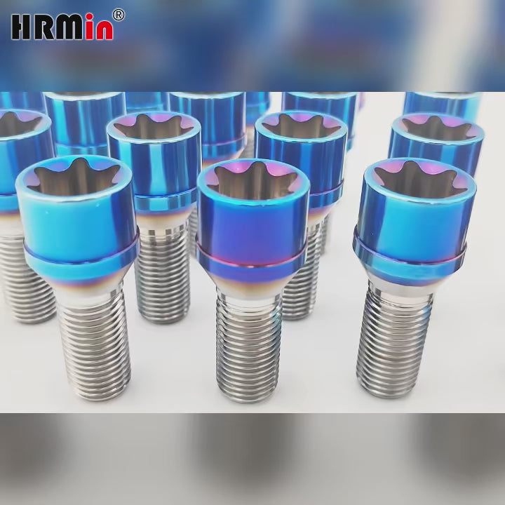 HRMin Gr5 titanium wheel bolt M14x1.25x28-45mm screws Torx cone seat for BMW Mini Toyota SUPRA etc