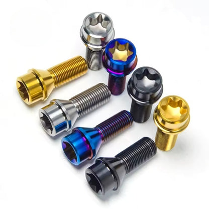 TS 1 lot=20pcs Titanium Alloy Automotive Wheel Titanium Alloy Modified Screws M12X28X1.5/1.25mm/M14X28X1.25/1.5mm Hub Screws BMW