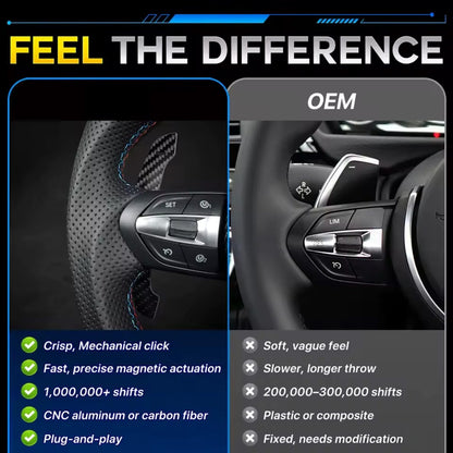 Magnetic paddles shifters. straight Swap.  BMW CS M4 G01 G02 G05 G06 G07 G30 G31 G32 G82 G42 G14 G20 G21 G80 G81 G22 G23 G26 G30 G15 G32 G87 G80 G16  X1 X3 X4 X5 X6 X3M X4M X5M X6M F95 F96 F97 F98 M3 M4 M5 M8 F90 F91 F92 F93